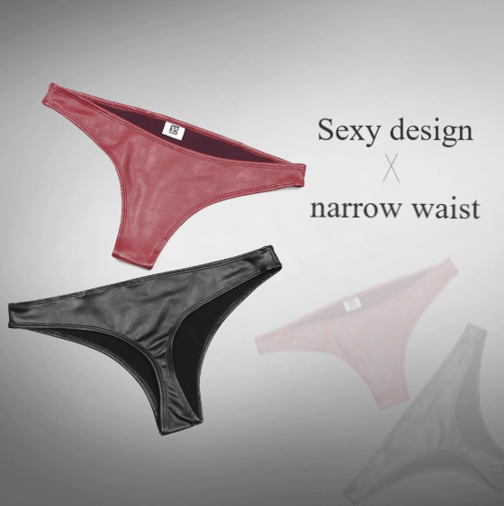 Cross border European and American women's PU triangle pants GK54 low waist narrow crotch lifti