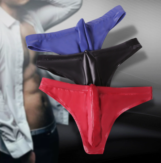 Meise NK19 small triangle JJ set PU leather underwear men's underwear gun egg separation underw