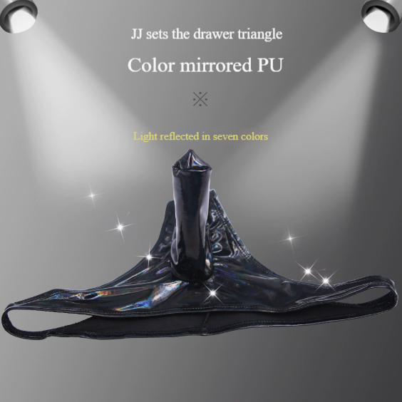 Charm colored NK25 men's hip leather pants with separated plastic design, new style with small 