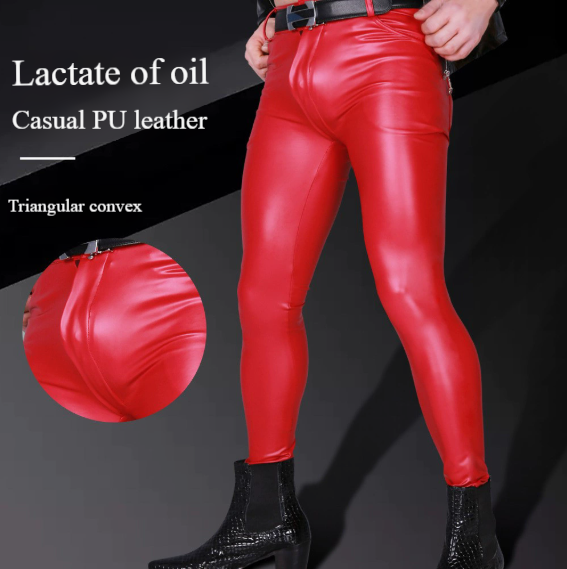 Meizu NK38 original manufacturer sexy motorcycle PU leather pants imitation latex tight leg men'