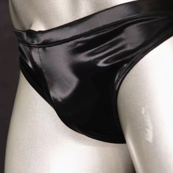 NK41 Leather Triangle Men's Underwear High Elastic Leather Triangle Shark Drawback PU Waterproo